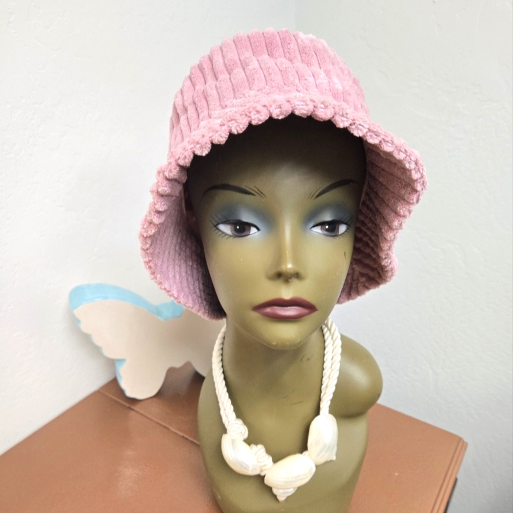 Pink Corduroy Bucket Hat